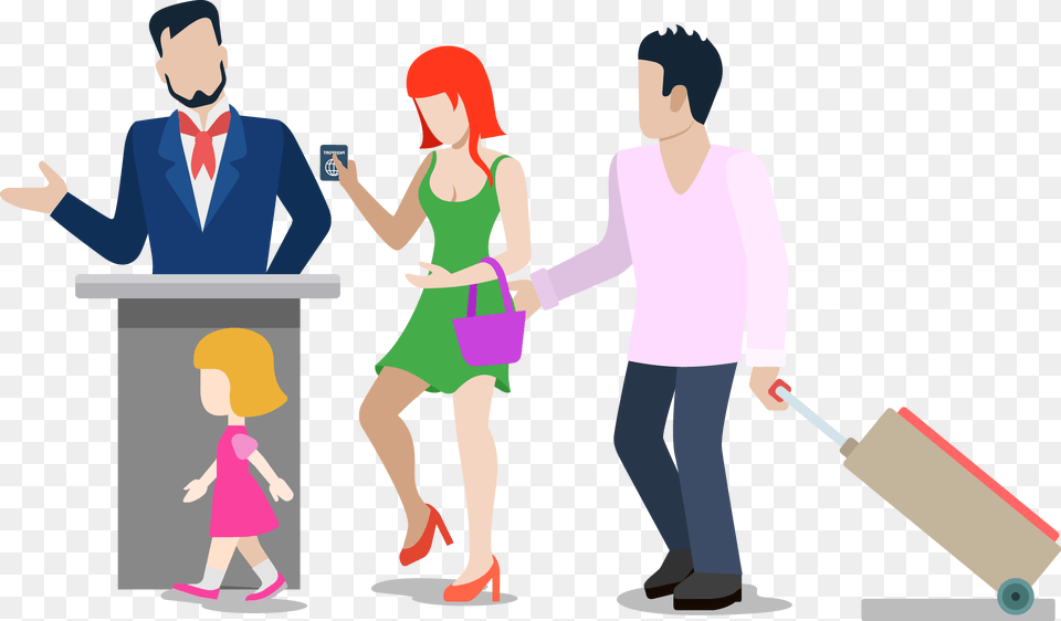 Kisspng Travel Vacation Family Clip Art A Family Of Airport Gate, Woman, Person, Girl, Female Free Transparent Png