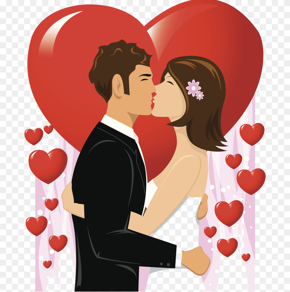 Kisspng Wedding Invitation Man Kiss Illustration Sweet Heart With Married Couple, Balloon, Kissing, Romantic, Person Png Image