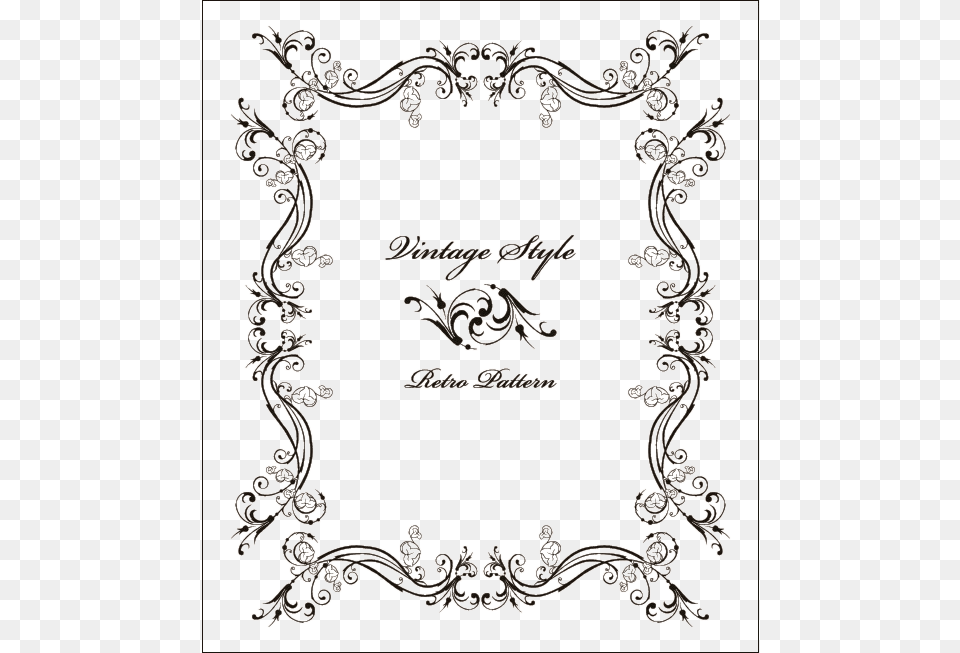 Kisspng Wedding Invitation Picture Frame Ornament Vintage Simple Black And White Floral Frame Vector, Accessories Free Png Download