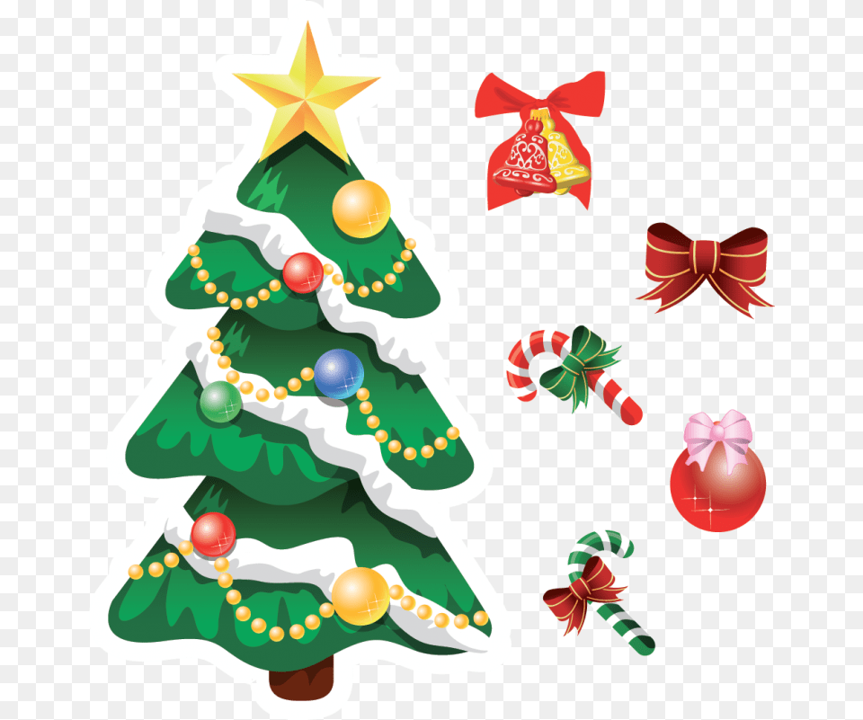 Kit 6 Stickers Sapin De Nol Christmas Tree With Snow Clipart, Christmas Decorations, Festival, Baby, Person Png