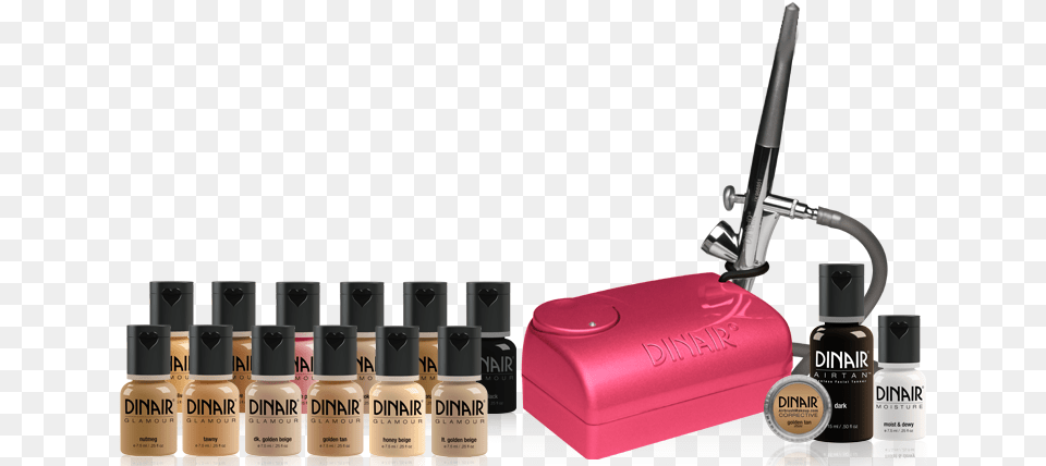 Kit Airbrush Make Up Dinair, Bottle, Cosmetics, Perfume, Lipstick Free Png