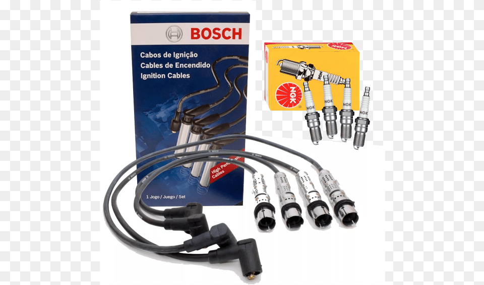 Kit Cabos Velas Fox Gol G4 G5 Voyage Bosch Car Service, Adapter, Electronics, Electrical Device, Microphone Png