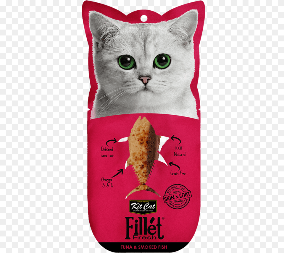 Kit Cat Fillet Fresh Tuna And Smoked Fish Fillet, Animal, Mammal, Pet, Bread Free Transparent Png