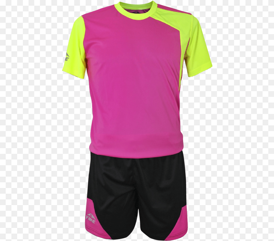 Kit Deportivo Duocolor Especial Rosanegroverde Nen Board Short, Clothing, Shorts, Shirt, Person Free Png Download