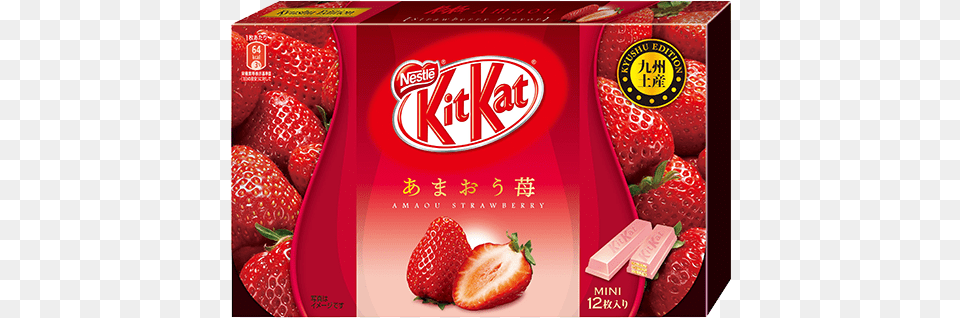 Kit Kat Kyushu Amaou Strawberry Flavor Kit Kat, Berry, Food, Fruit, Plant Png
