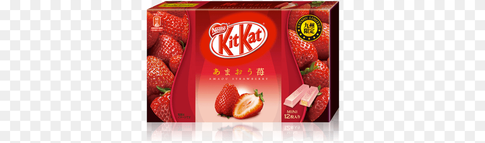 Kit Kat Limited Edition Kyuusyuu Amaou Strawberry Kit Kat, Berry, Food, Fruit, Plant Free Png