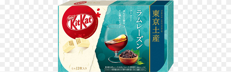 Kit Kat Tokyo Rum Raisin Flavor Japanese Green Kit Kat Flavors, Beverage, Alcohol, Advertisement Png Image