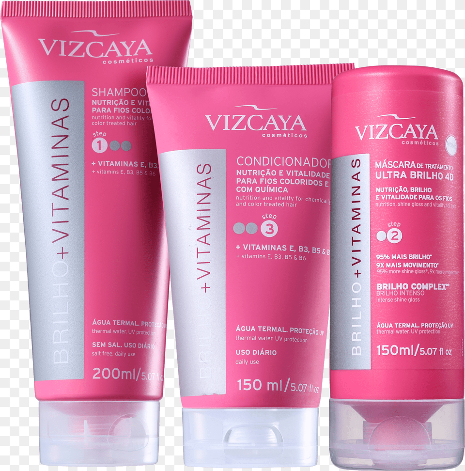 Kit Vizcaya Brilho E Vitaminas Trio Shampoo Vizcaya Silver Touch, Bottle, Lotion, Cosmetics, Can Free Png Download