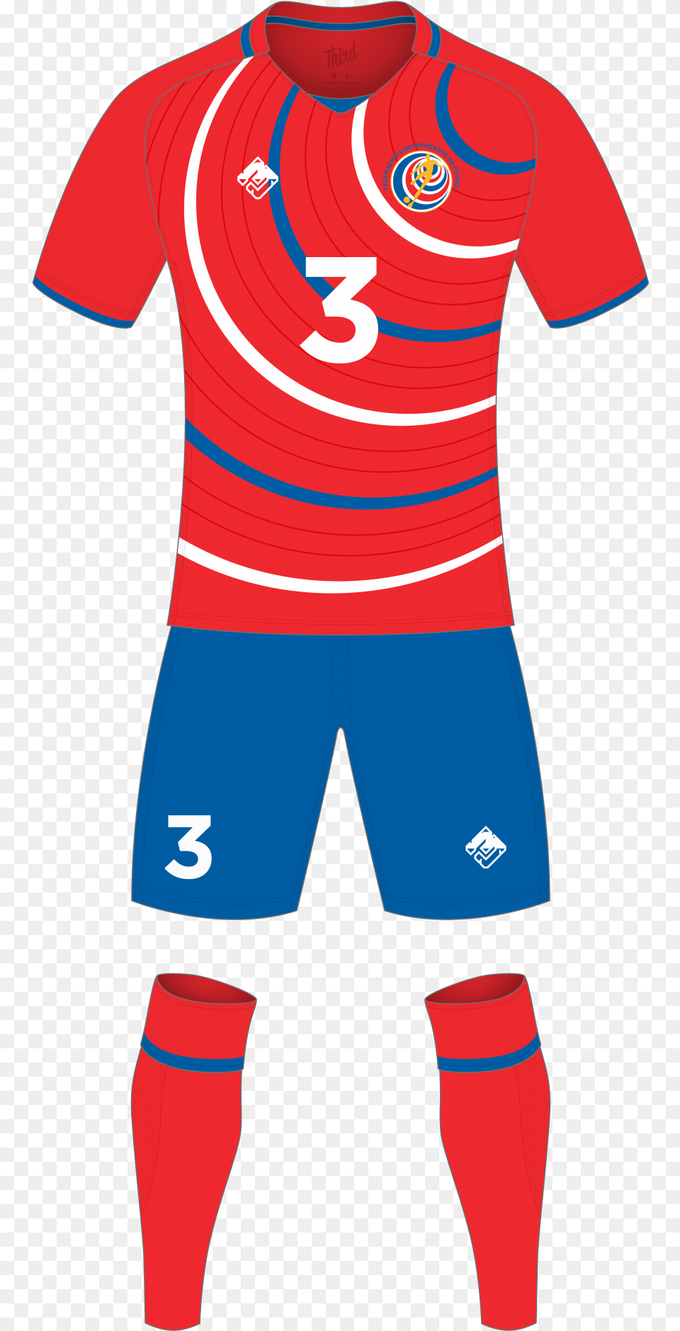 Kit World Cup 2018 Costa Rica, Clothing, Shirt, T-shirt, Shorts Png Image