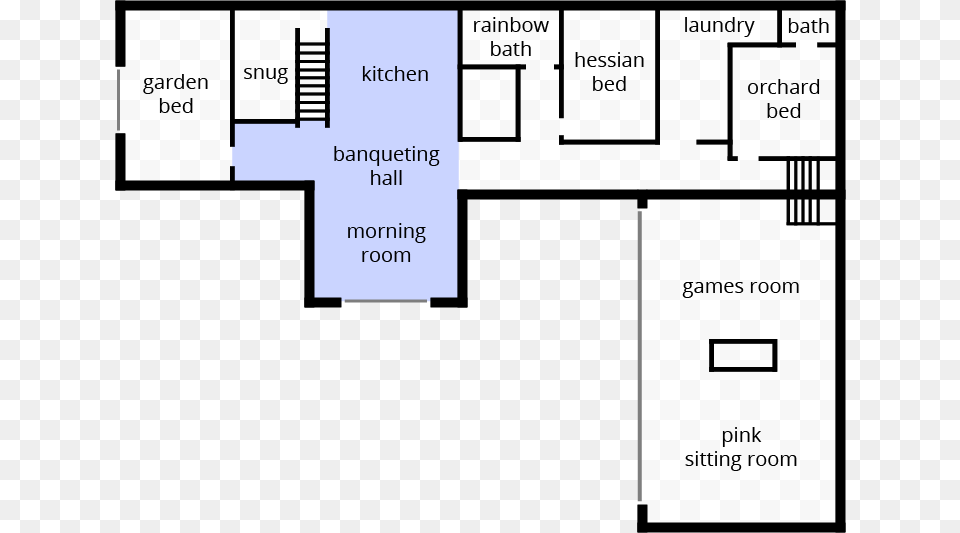 Kitchen Banqueting Hall Amp Morning Room Diagram, Floor Plan Png