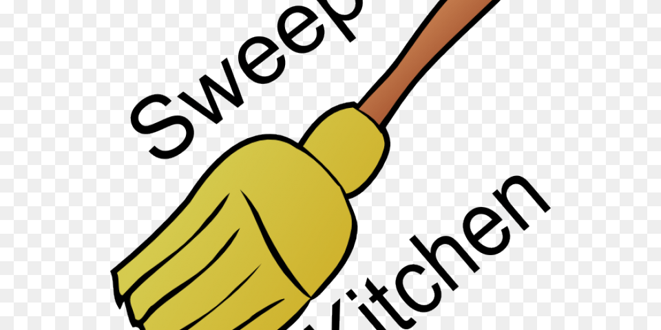 Kitchen Clipart, Cleaning, Person, Broom Png Image