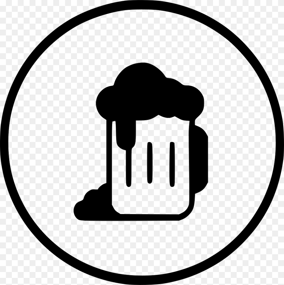 Kitchen Drink Beer Alcohol Glass Cerveza Icon, Stencil, Ammunition, Grenade, Weapon Free Png Download