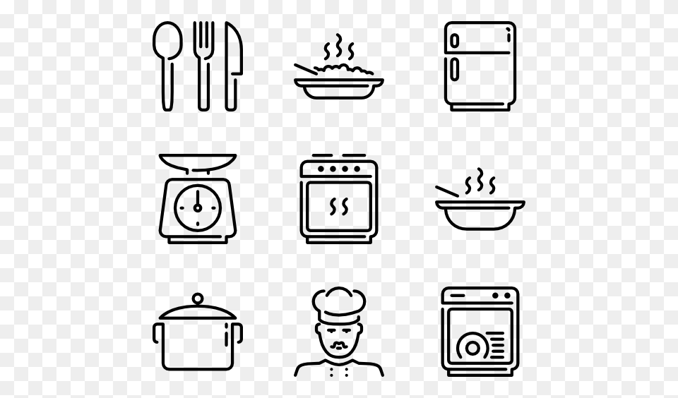 Kitchen Icon Packs, Gray Free Png