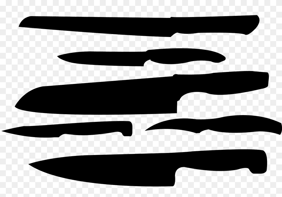 Kitchen Knives Silhouette, Blade, Weapon, Dagger, Knife Png Image