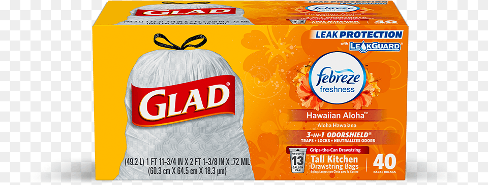 Kitchen Odorshield Hawaiian Aloha Scent Glad Trash Bags, Food, Noodle, Advertisement, Person Free Transparent Png