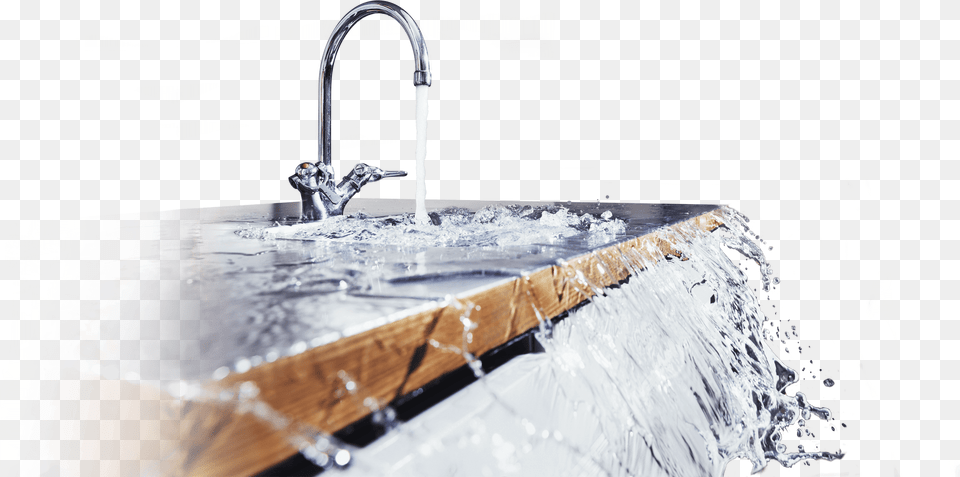 Kitchen Sink Overflowing With Water, Sink Faucet, Tap Free Png Download