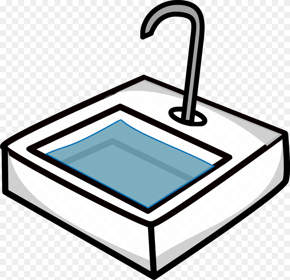 Kitchen Sink With Water In It Clipart, Sink Faucet, Tub, Bathing, Blackboard Png