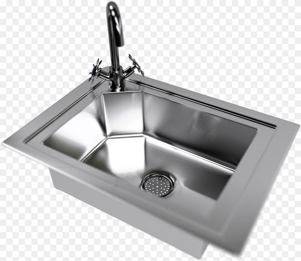 Kitchen Sink With Water Tap And Sink Drain Sink, Sink Faucet Png