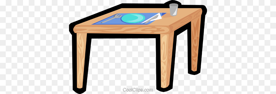 Kitchen Table With Place Setting For One Royalty Vector Clip, Coffee Table, Furniture, Dining Table, Plywood Free Png Download