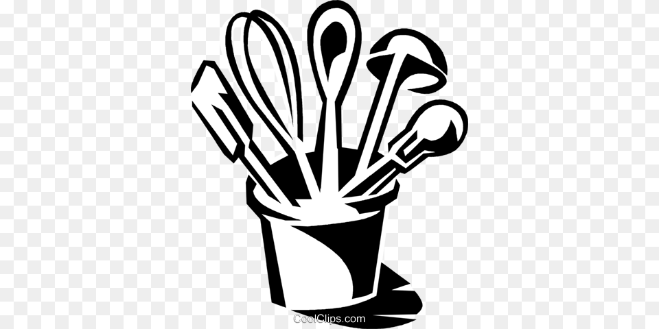 Kitchen Utensils Royalty Vector Clip Art Illustration, Cutlery, Spoon, Smoke Pipe Free Transparent Png