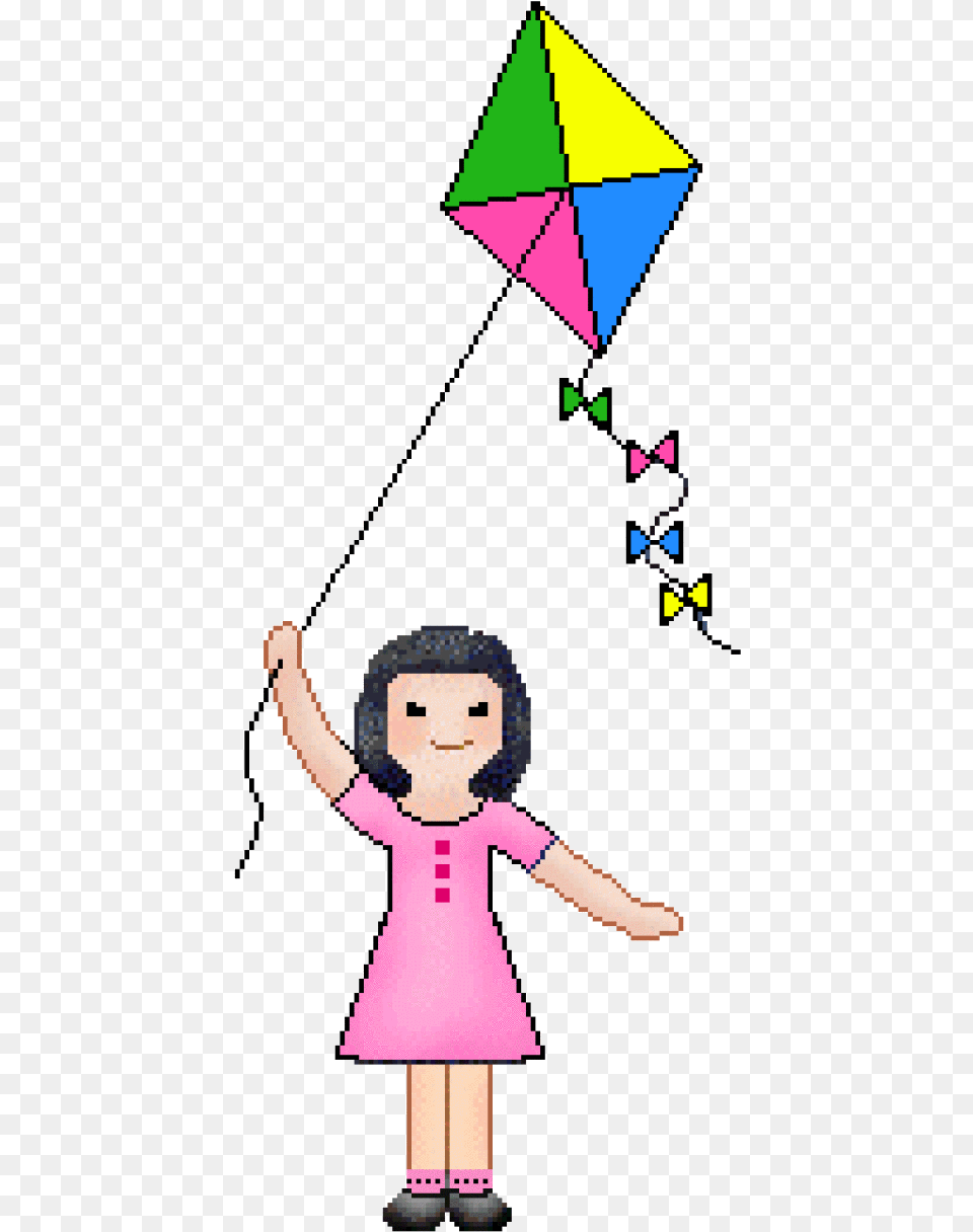 Kite Clipart Illustration Flying A Kite Clip Art, Toy, Child, Female, Girl Free Png