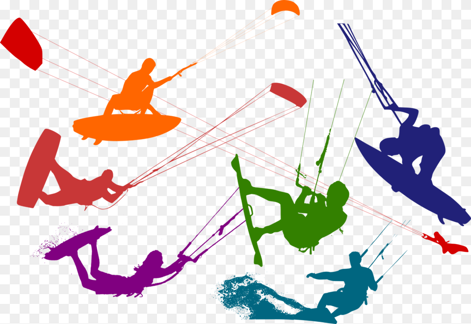 Kitesurfing Windsurfing Extreme Sport, People, Person, Art, Graphics Png Image
