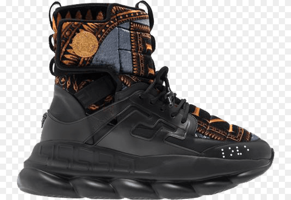 Kith X Versace Chain Reaction Versace Chain Reaction High X Kith, Clothing, Footwear, Shoe, Sneaker Png Image