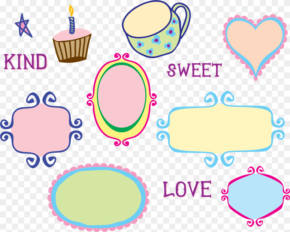 Kitschy Doodle Frame Borders Clip Arts Cute Doodle Frame, Person, People, Food, Dessert Free Transparent Png