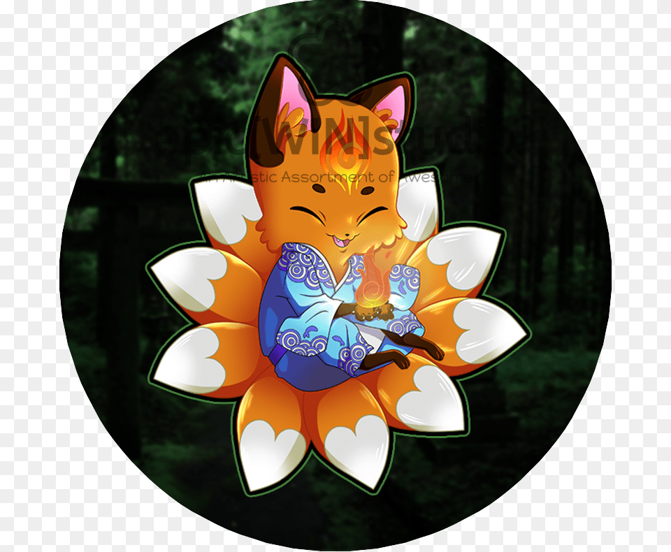 Kitsune, Flower, Plant, Art, Animal Free Png