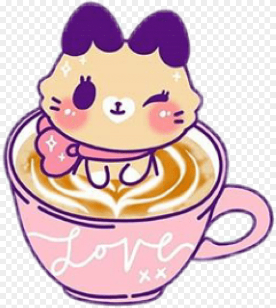 Kitten Clipart Chibi Cat, Cup, Beverage, Coffee, Coffee Cup Png Image