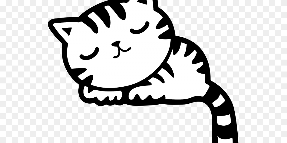 Kitten Clipart Sleeping Sleeping Cat Clipart, Stencil, Baby, Person, Face Free Transparent Png