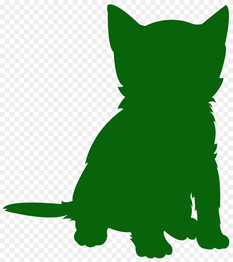 Kitten Silhouette, Animal, Cat, Mammal, Pet Png Image