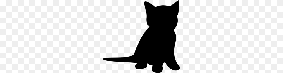 Kitten Silhouette Clipart Kitten Cat Clip Art, Gray Png Image