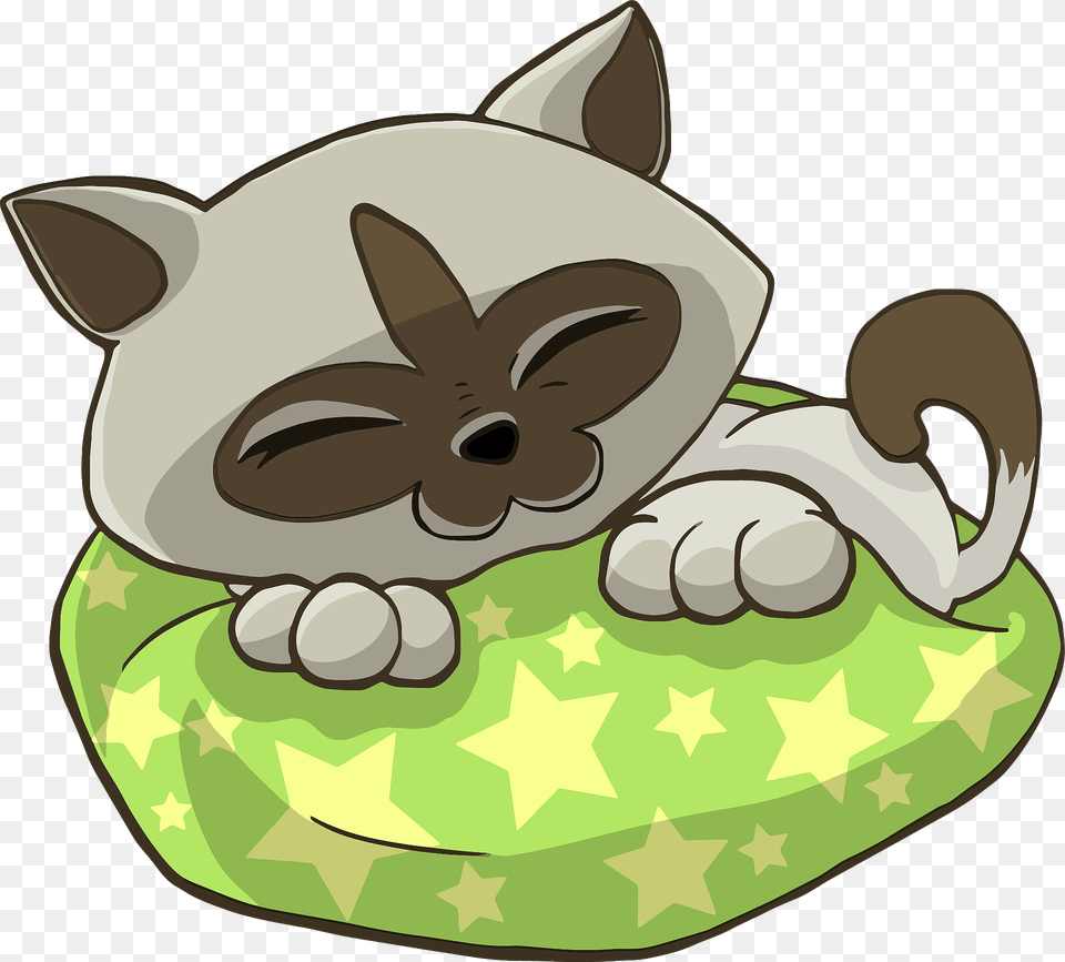 Kitten Sleeping On Starry Pillow Clipart, Animal, Mammal, Fish, Sea Life Free Png Download