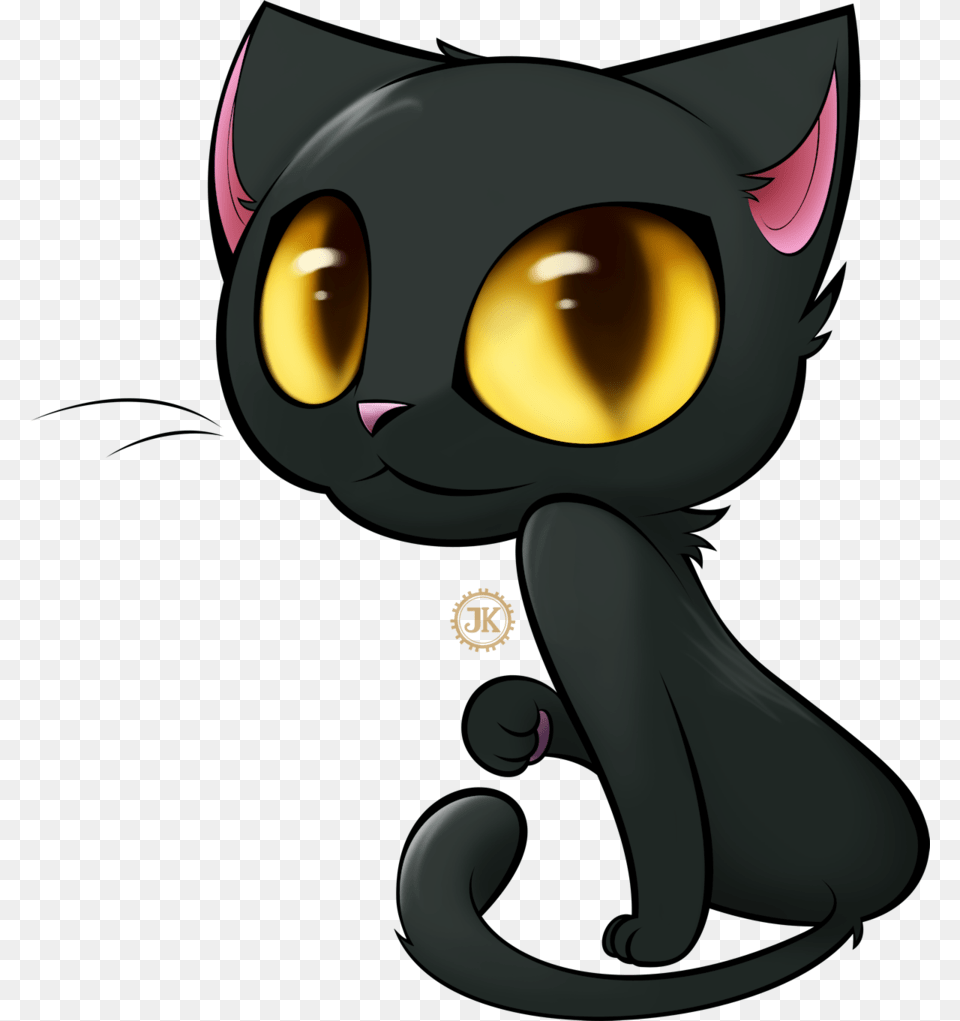 Kitten Vector Anime Cat Black Cat Cartoon Drawing, Animal, Mammal, Pet, Black Cat Png Image