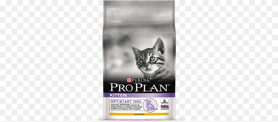 Kitten With Optistart Kitten Food Pro Plan Kitten Chicken, Advertisement, Poster, Animal, Cat Png Image