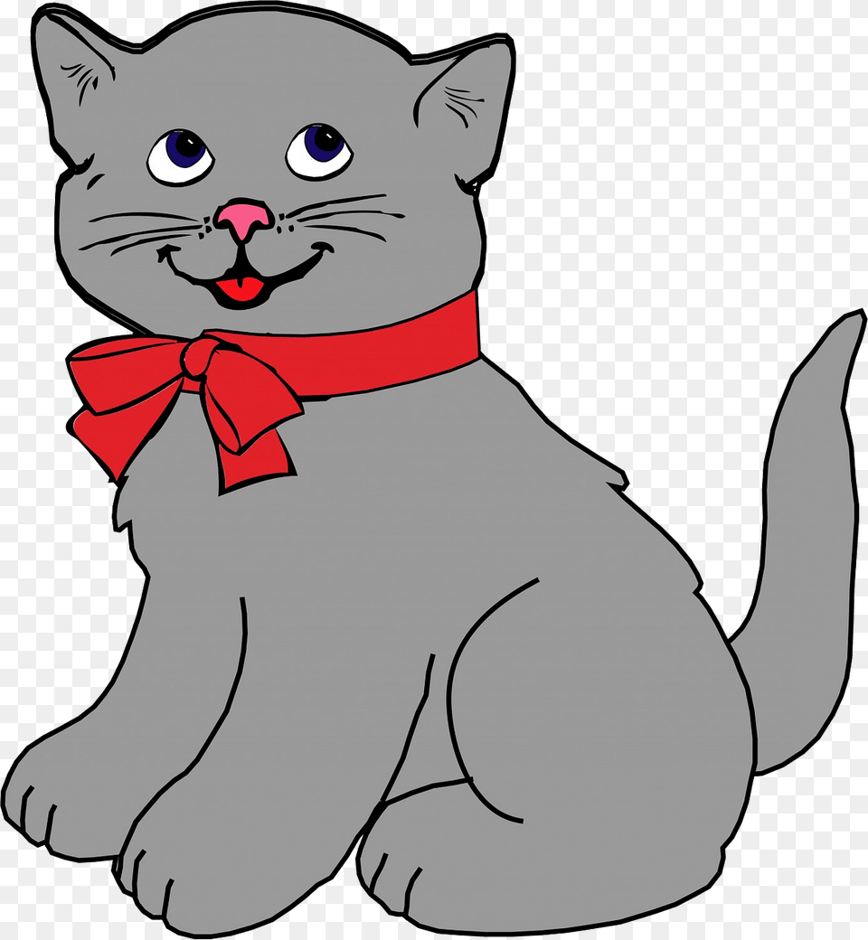 Kitten With Red Bow Clipart, Accessories, Formal Wear, Tie, Baby Free Png