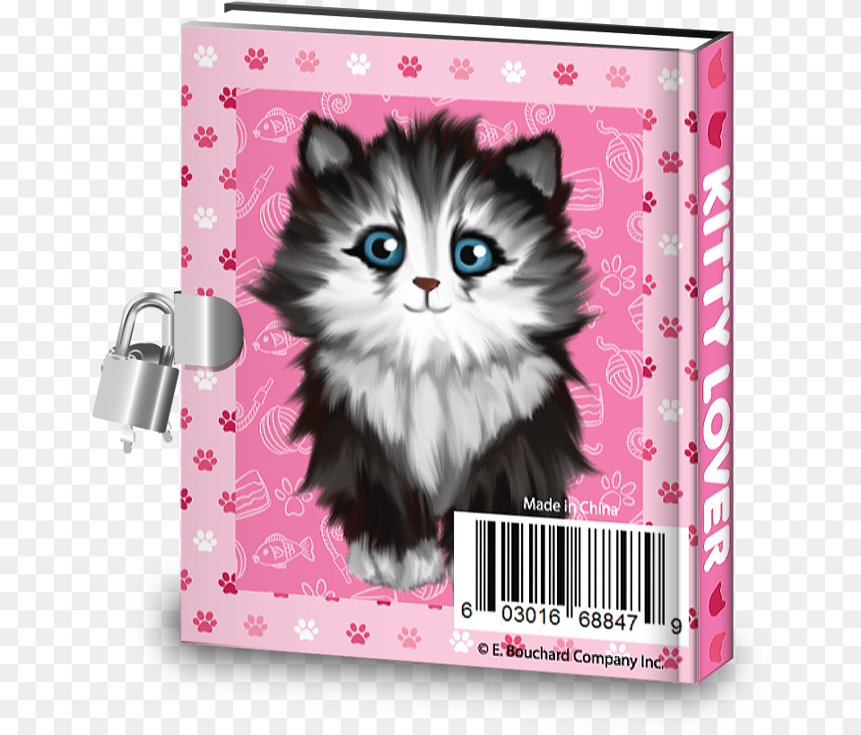 Kitty Cat Kids Diary With Lock Kitten, Animal, Mammal, Pet Png