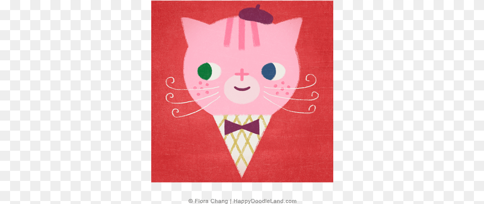 Kitty Cone Flora Chang, Applique, Pattern, Cream, Dessert Free Transparent Png