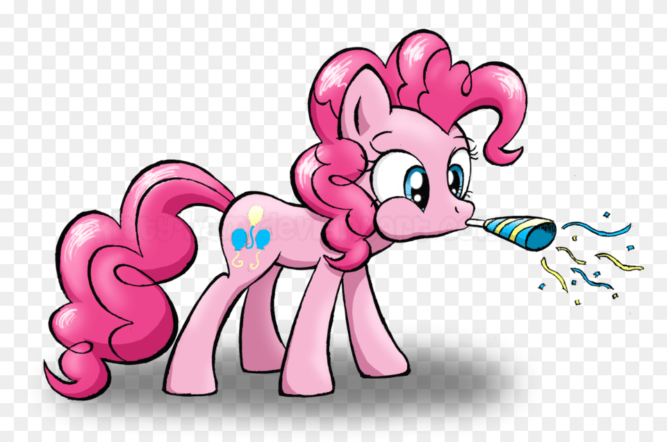 Kitty Ham Confetti Mouth Hold Party Blower Pinkie Cartoon, Baby, Person, Art Png Image