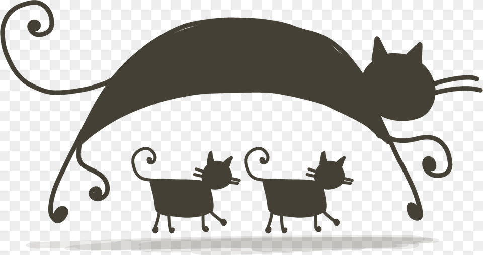 Kitty Illustration, Gray Png Image