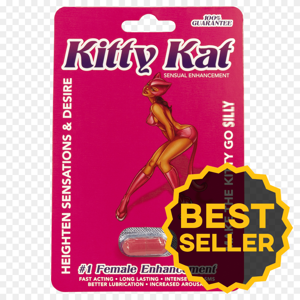 Kitty Kat Sensual Enhancement Make The Kitty Go Silly Kitty Kat Pill, Adult, Female, Person, Woman Png Image