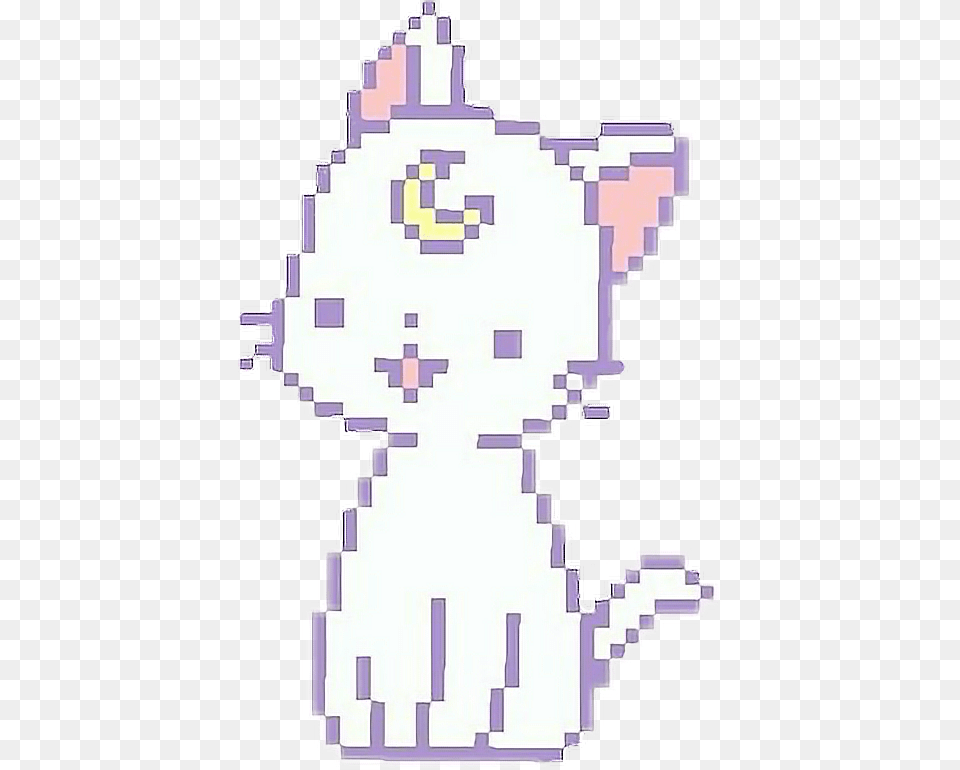 Kitty Kitten Cat Kawaii Cute Otaku Pixel Pixelated Kawaii Pastel Pink Cat, Outdoors, Nature, Snow Png Image
