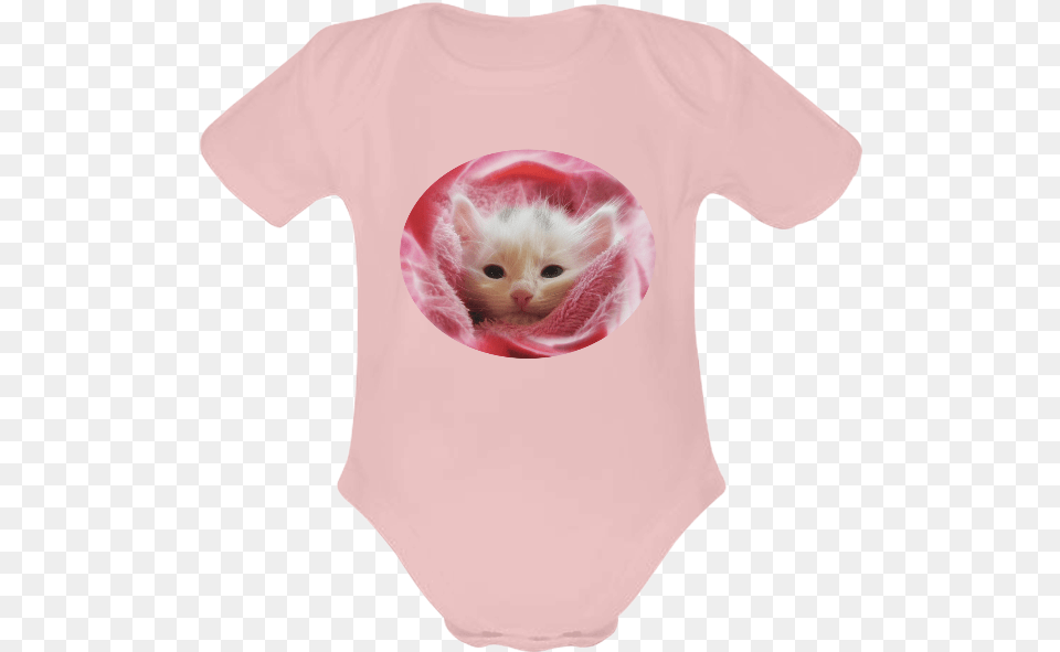 Kitty Loves Pink Baby Powder Organic Short Sleeve One Axolotl, Clothing, T-shirt, Animal, Cat Png Image