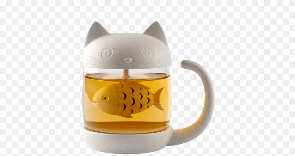 Kitty Tea Brewer Mug Cat Tea Infuser Mug, Cup, Glass, Stein, Pottery Png