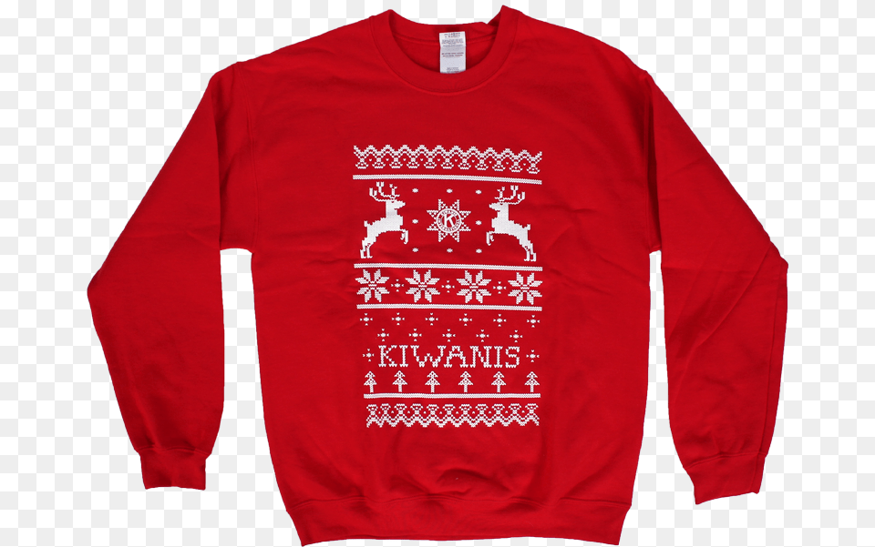 Kiwanis Ugly Holiday Sweatshirt Long Sleeved T Shirt, Clothing, Hoodie, Knitwear, Long Sleeve Free Transparent Png