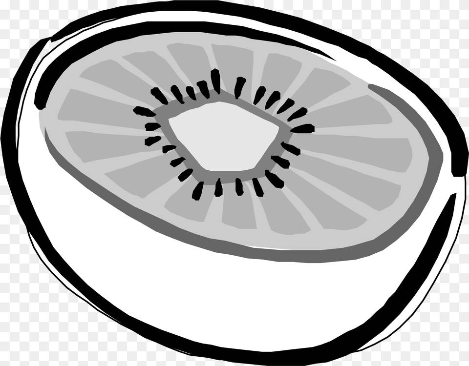 Kiwi Art Black And White Clipart Clipart Kiwi, Food, Fruit, Plant, Produce Png Image