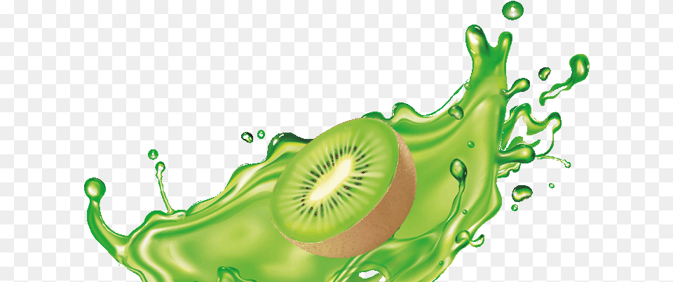 Kiwi In A Splash Of Green Water Green Juice Splash, Food, Fruit, Plant, Produce Png