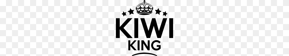 Kiwi King Keep Calm Style Crown Stars, Gray Png