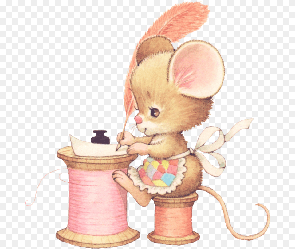 Kjb Morehead09 Mousewritingjanet Smaller Sewing Mouse Illustration, Toy Free Png
